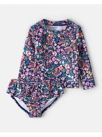 CARTERS - Baby Girl 2-Piece Floral Long-Sleeve Rashguard Swimsuit Set MULTI