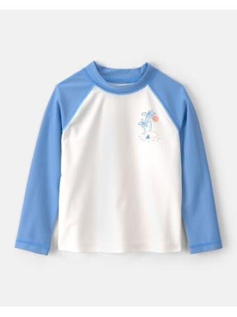 CARTERS - Toddler Boy Palm Tree Long-Sleeve Rashguard Top BLUE