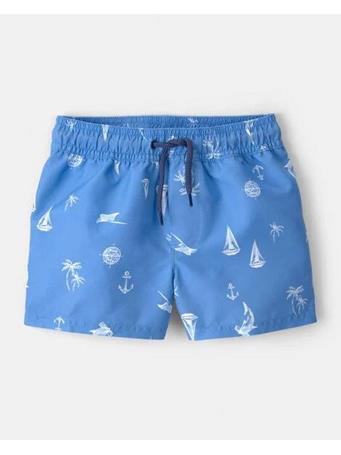CARTERS - Toddler Boy Sailboat Swim Trunks BLUE
