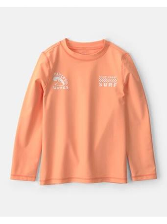 CARTERS - Boys West Coast Surf' Long-Sleeve Rashguard Top ORANGE