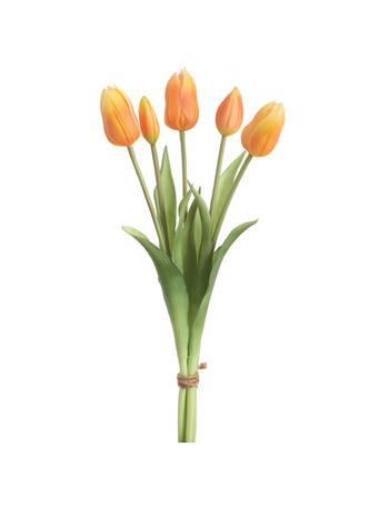 ALL STATE FLORAL - 16" Real Touch Dutch Tulip Silk Flower Bouquet ORANGE