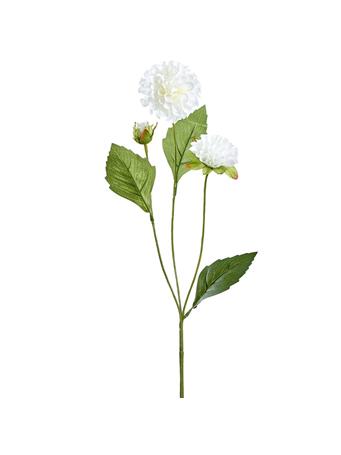 ALL STATE FLORAL - 20" Dahlia Silk Flower Stem WHITE