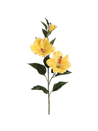 ALL STATE FLORAL - 31" Silk Hibiscus Flower Spray YELLOW