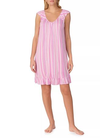 ELLEN TRACY - Women's Short Flutter Sleeve Chemise Nightgown MULTISTP