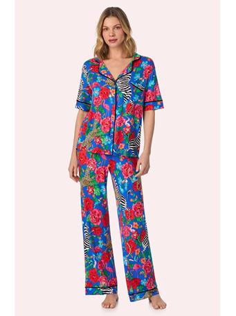 ROOM SERVICE - Dakota Long Knit PJ Set BLUE FL