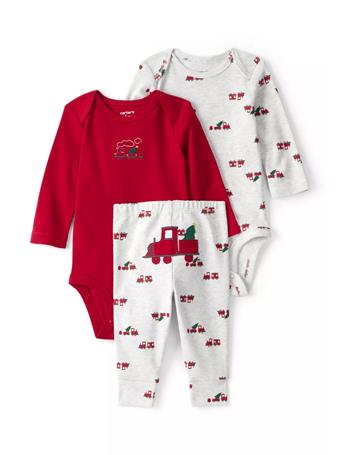 CARTERS - Baby Boys Three Piece Bodysuit Set RED