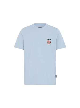 BLEND CLOTHING - Embroidered BHKASH Funny T-shirt FADED DENIM