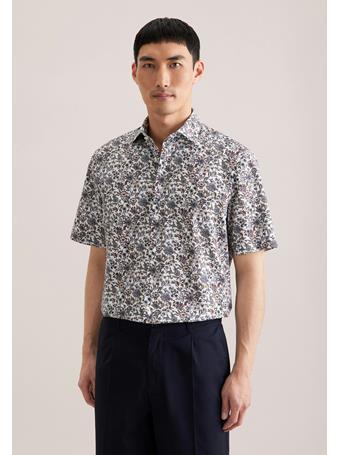 SEIDENSTICKER - Regular Business Shirt Print 77 TAUPE AOP