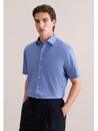 SEIDENSTICKER - Regular Business Shirt Print 14 DK BLUE