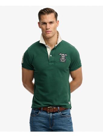 SUPERDRY - Vintage Pique Rugby Polo Shirt HUNTER GREEN