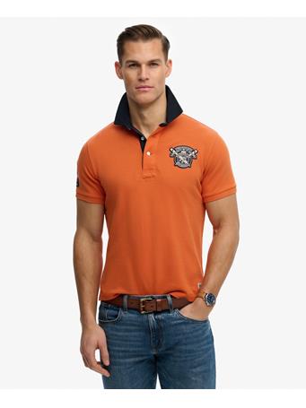 SUPERDRY - Vintage Pique Rugby Polo Shirt PREP ORANGE