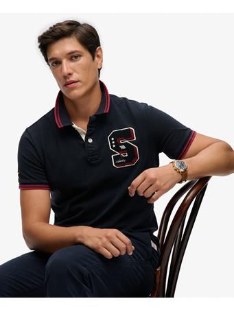 SUPERDRY - Vintage Athletic Patch Polo Shirt ECLIPSE NAVY