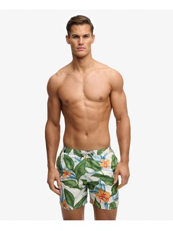 SUPERDRY - Hawaiian Print 16-inch Swim Shorts EVERGREEN HAWAIIAN OPTIC