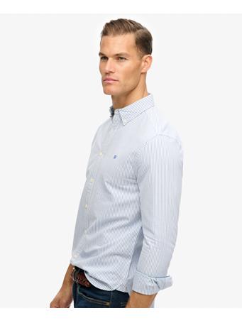SUPERDRY - Preppy Oxford Long Sleeve Shirt AZURE BLUE CHALK STRIPE