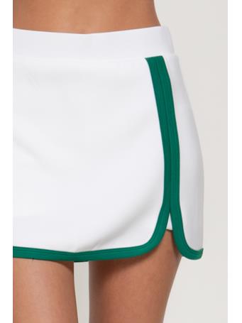 ACTIVE BASIC - Soft Scuba Mini Skirt with Inner Shorts OFF WHITE/GREEN