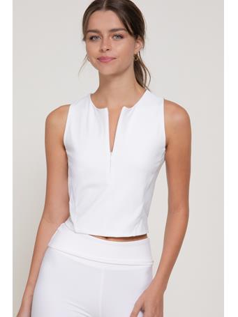 ACTIVE BASIC - Sleeveless Half Zip Workout Top OFF WHITE