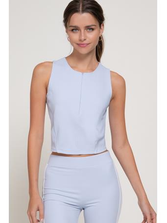 ACTIVE BASIC - Sleeveless Half Zip Workout Top LIGHT BLUE