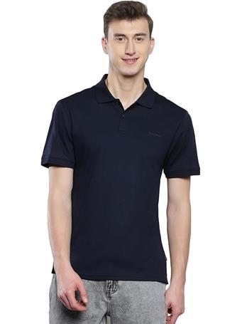 CALVIN KLEIN - Liquid Touch Interlock Polo DK SAPPHIRE