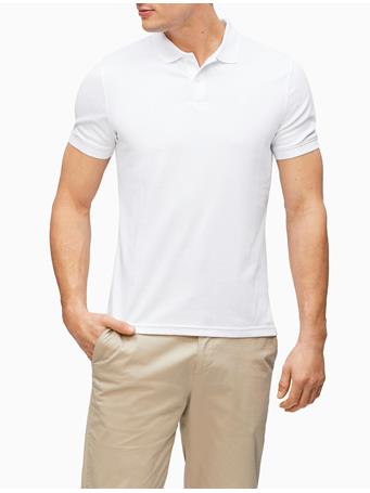CALVIN KLEIN - Liquid Touch Interlock Polo BRIGHT WHITE