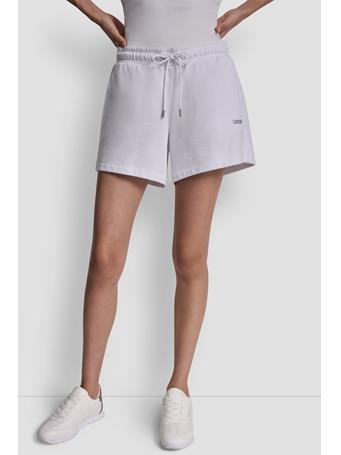 DKNY - High-Rise Logo Sweat Shorts WTL - WHT/SILVER