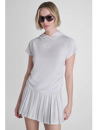 DKNY - Mesh Hooded Logo Tee WHT - WHITE