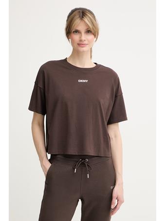 DKNY - Drop Shoulder Cotton Logo T-Shirt ESP - ESPRESSO