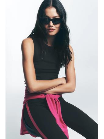DKNY - Side Stripe Balance Compression Tank FRF - BLACK/FESTIVE PINK