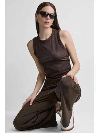 DKNY - Spacedye Tank with Ruching OFQ - ESPRESSO SPCDYE