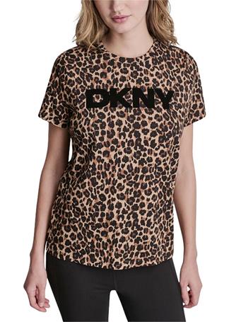 DKNY - Leopard Logo T-Shirt GV0 - LEO CARAMEL