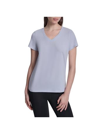 DKNY - Short Sleeve V-Neck T-Shirt A4I - FRST BLU
