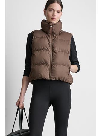 DKNY - Mock Neck Puffer Vest CHT - CHESTNUT