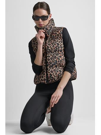 DKNY - Printed Mock Neck Vest GV0 - LEO CARAMEL