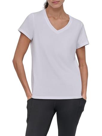 DKNY - Short Sleeve V-Neck T-Shirt WHT - WHITE