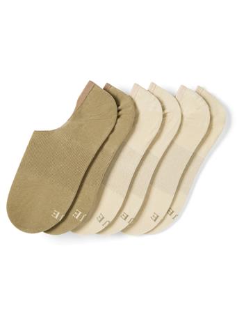 HUE - Cotton No Show Arch Hug Sock - 3 Pack NEAUTRALS