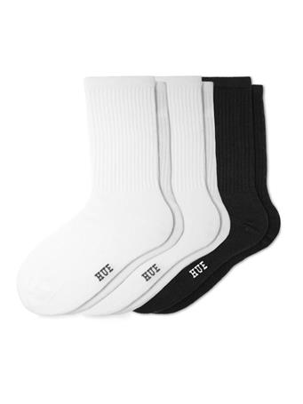 HUE - Women's Must-Have Crew 3 Pair Pack WHT/WHT/B