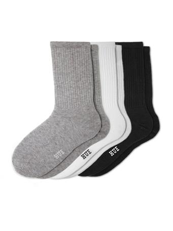 HUE - Women's Must-Have Crew - 3 Pack ASST W/G/B