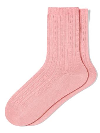 HUE - Silk Blend Cable Crew BLOSSOM