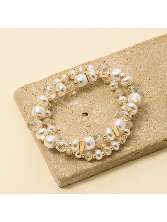 ANARCHY STREET - Pearls And Faceted Beads Bracelet Set GOLD