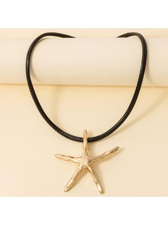 ANARCHY STREET - Starfish Pendant Thick Cord Necklace GOLD
