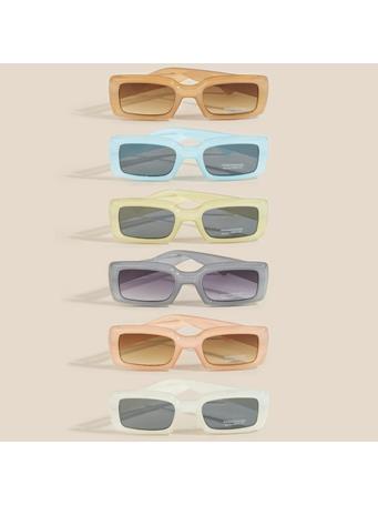 ANARCHY STREET - Thick Acetate Frame Rectangle Sunglasses Set ASST