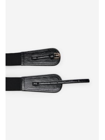 CORTEFIEL - Split Leather Sash Belt BLACK