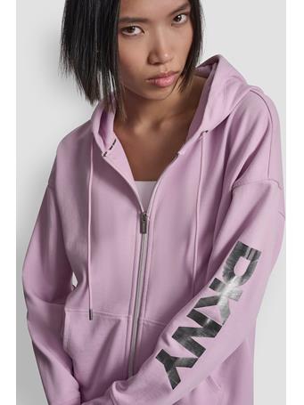 DKNY - Foil Logo Full-Zip Hoodie AWV - PNK LAV/SILVER