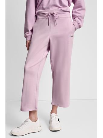 DKNY - Metallic Bubble Logo Cropped High Rise Pants GX0 - PINK LAVENDER