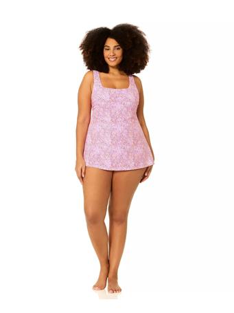 RAISINS - Curve Printed One-Piece Swim Dress HIBISCUS