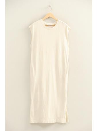 DOUBLE ZERO - Mineral Wash Cap Sleeve Midi Dress ALPACA