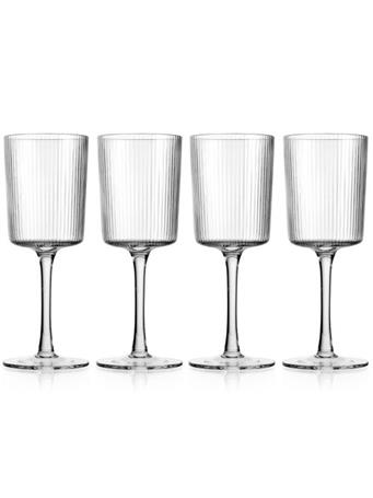 GODINGER GROUP - Sullivan Street Fluted White Wine Glasses CLEAR GLASS