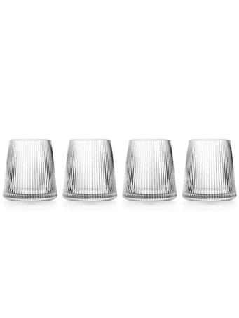 GODINGER GROUP - Sullivan Street Fluted Stemless Wine Glasses CLEAR GLASS