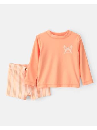 CARTERS - Baby Boy 2-Piece Long-Sleeve Rashguard Swimsuit Set ORANGE