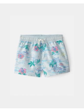 CARTERS - Toddler Boy Tropical Beach Swim Trunks BLUE