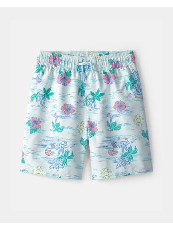 CARTERS - Boys Tropical Beach Swim Trunks BLUE